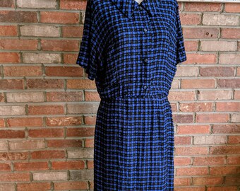 1950's Blue and Black Skirt Set