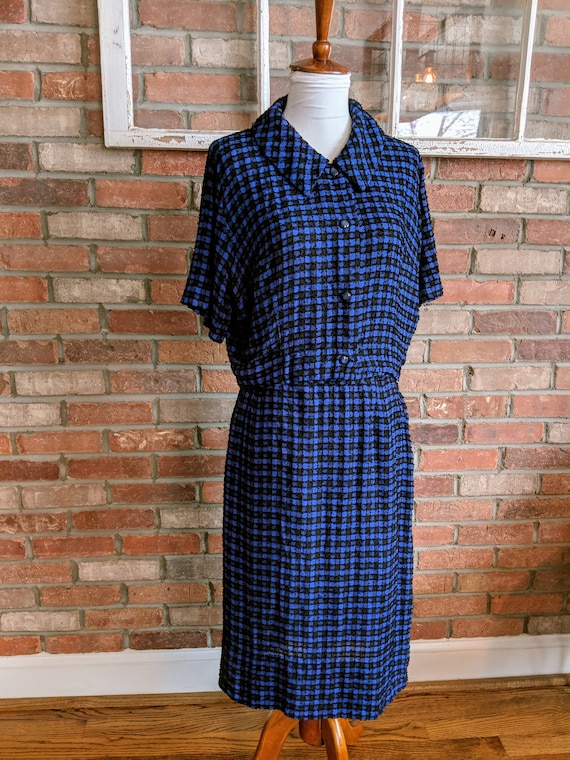 1950's Blue and Black Skirt Set