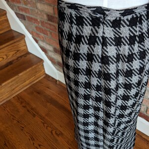 Vintage 1980's Bill Blass Black and Gray Checkered Skirt image 6