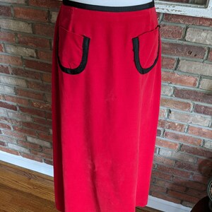 Vintage 1970's Young Dimensions by Saks Fifth Avenue Red Maxi Skirt Suit Set w/black details image 8