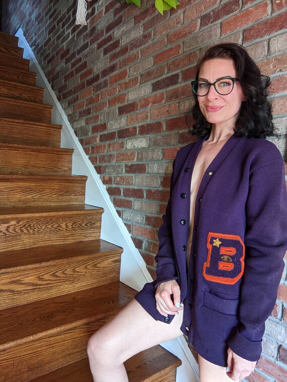 Vintage 1940's 1950's Football Letter Cardigan Yo… - image 4