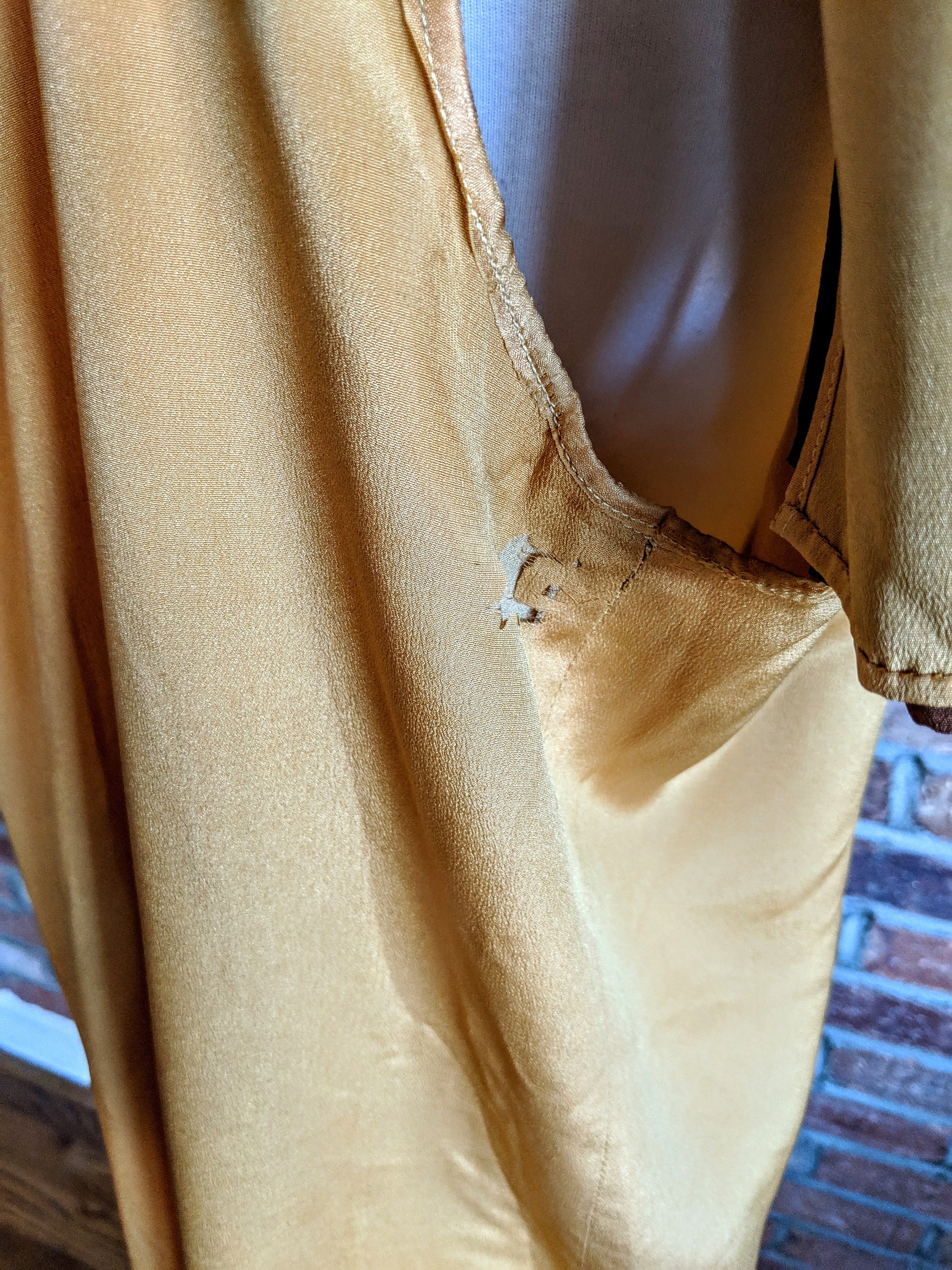 Vintage 1920s Flapper Reversible Golden Silk Cape Vest Kimono Style ...