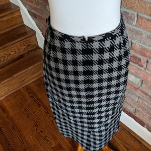Vintage 1980's Bill Blass Black and Gray Checkered Skirt image 9