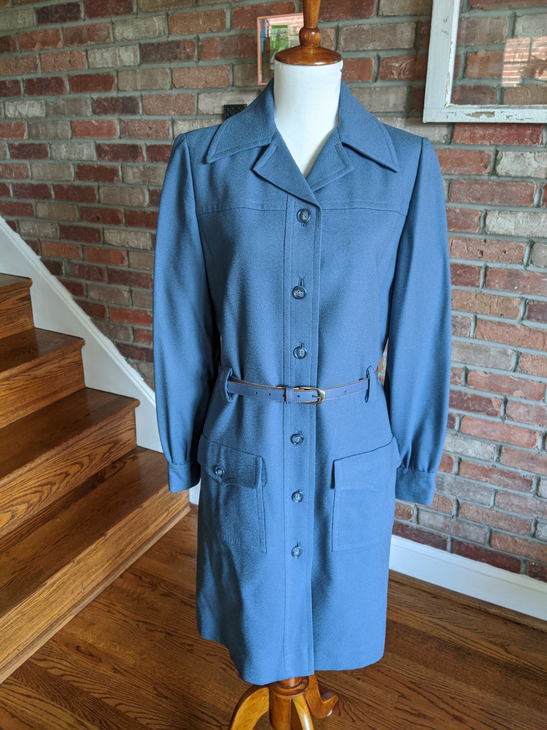 Vintage 1960's 70's Light Blue Trench Coat by Jack Feit image 10