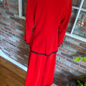Vintage 1970's Young Dimensions by Saks Fifth Avenue Red Maxi Skirt Suit Set w/black details image 9