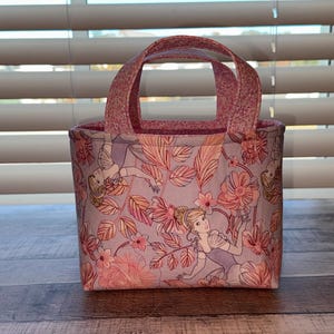 Disney Princess Tote Bag, Kids Purse, Gift Bag, Reversible, Rapunzel, Belle, Jasmine, Snow White, Aurora, Mulan, Ariel, Cinderella Cinderella