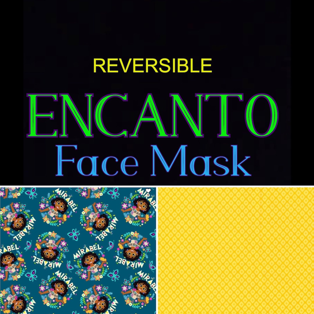 Encanto Face Mask Mirabel Face Mask Disney Mask Reversible Etsy