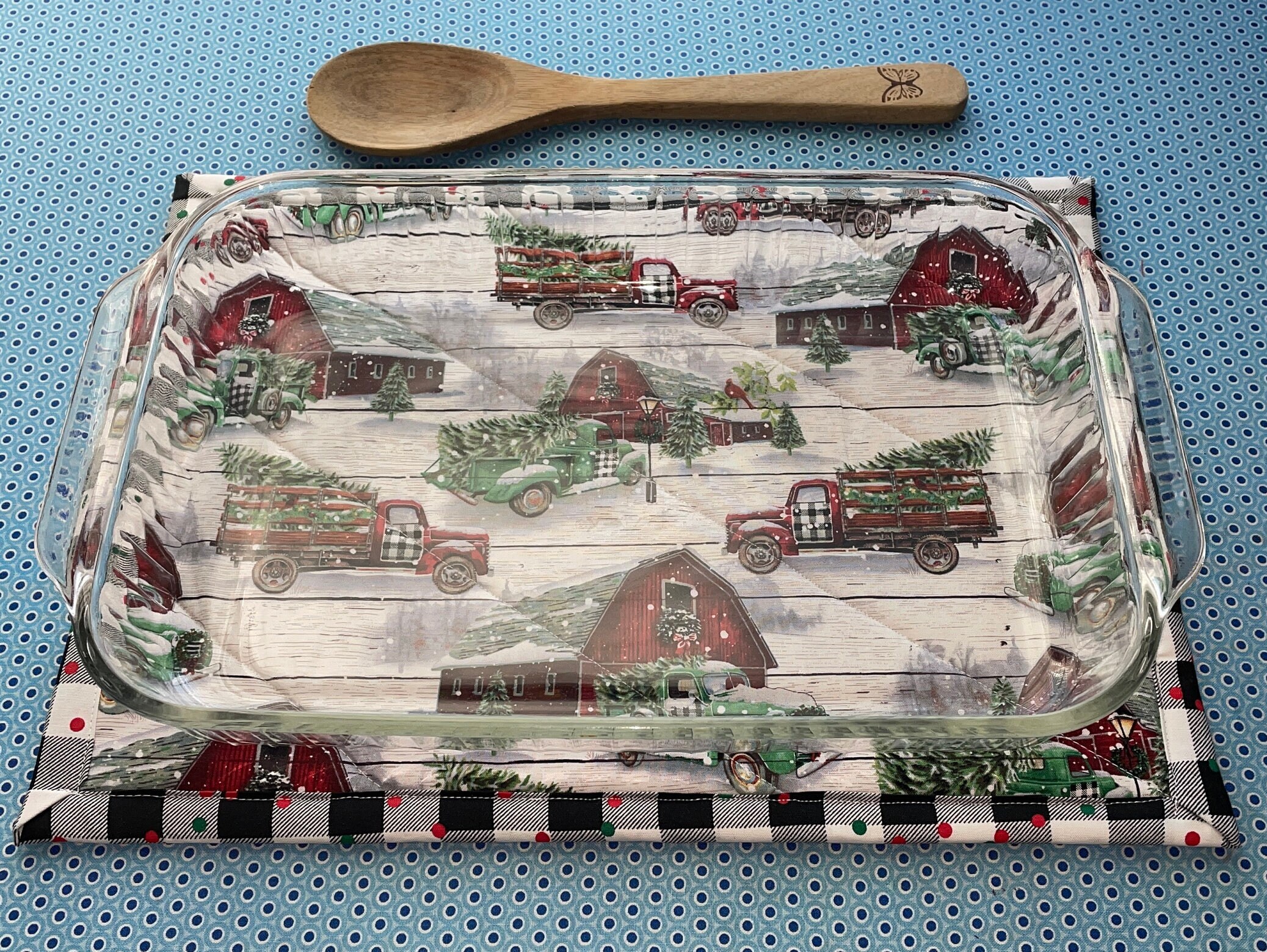 Quilted Hot Pad Quilted Trivet Barn Buffalo Check Large Etsy