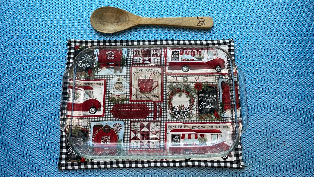 Quilted Hot Pad, Quilted Trivet, Hot Cocoa, Large Hot Pad, Housewarming