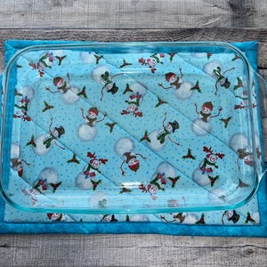 Snowman Quilted Hot Pad: Christmas Casserole Trivet