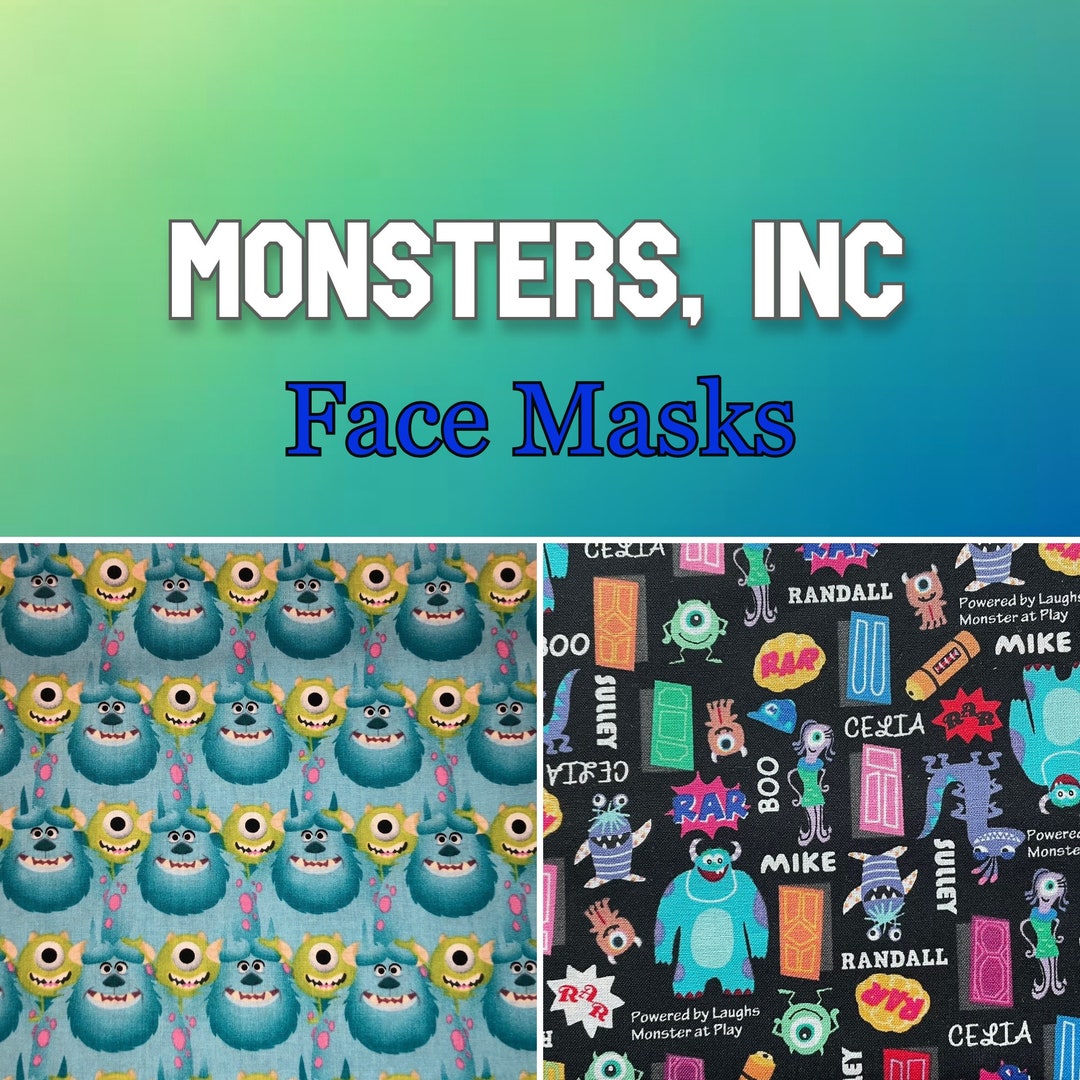 Monsters Face Mask Monsters Inc Pixar Disney Mask Etsy