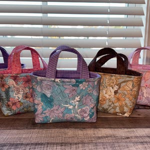 Disney Princess Tote Bag, Kids Purse, Gift Bag, Reversible, Rapunzel, Belle, Jasmine, Snow White, Aurora, Mulan, Ariel, Cinderella image 2