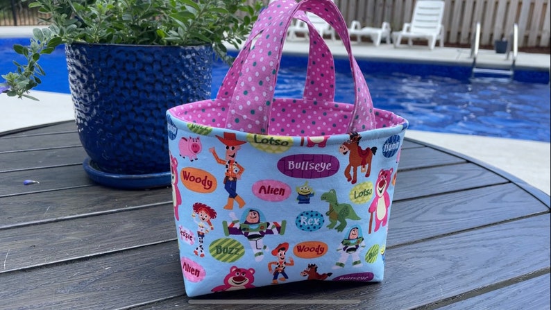 Toy Story Toddler Tote Bag, Kids Purse, KidsTote Bag, Disney Bag, Character, Reversible, Woody, Buzz, Jessie, Rex, Bullseye image 1