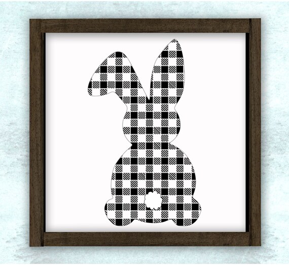 Download Buffalo Plaid Easter Bunny Silhouette Svg Png Wood Sign Etsy