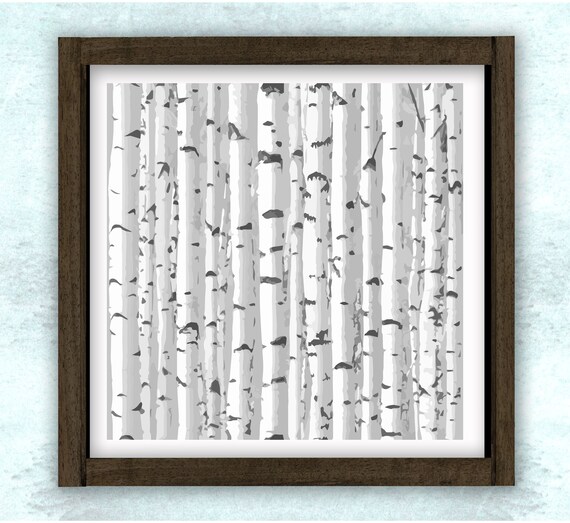 Silver Birch Tree Forest Pattern SVG / DXF / PNG // Wood Sign | Etsy