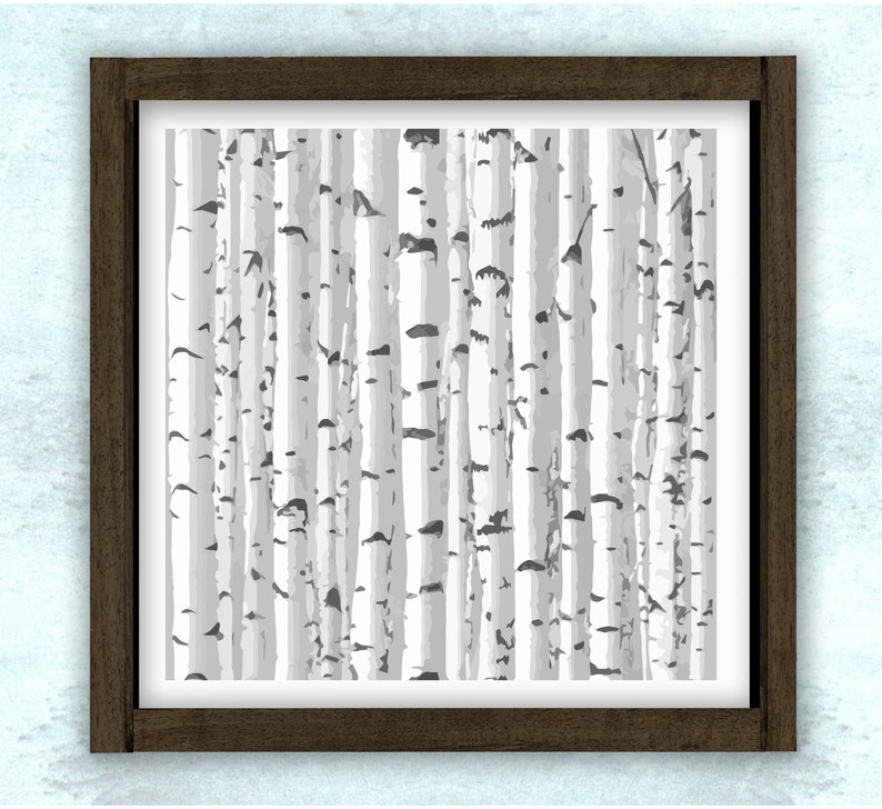 Download Silver Birch Tree Forest Pattern SVG / DXF / PNG // wood ...