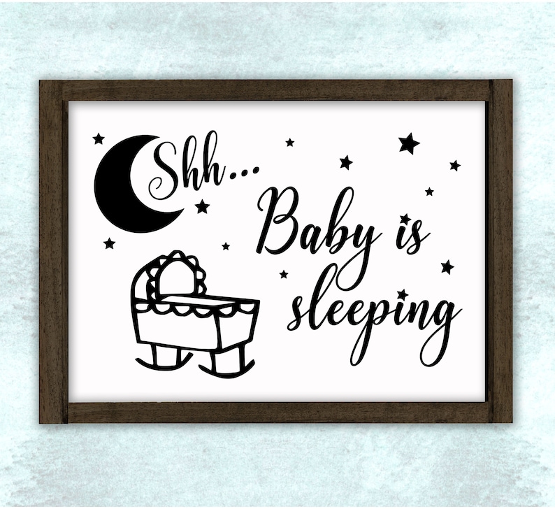 Download Shh Baby is Sleeping Nursery SVG / DXF / PNG // wood sign ...