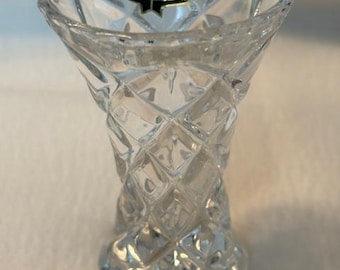 Zajecar Vintage 24% Lead Crystal Glass Yugoslavian Bud Vase