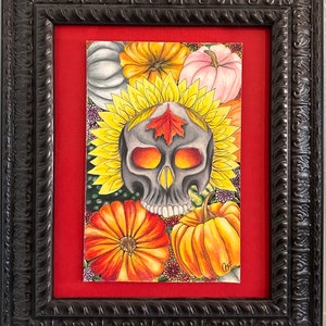 Autumn Glow - original colored pencil drawing