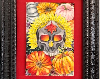 Autumn Glow - original colored pencil drawing