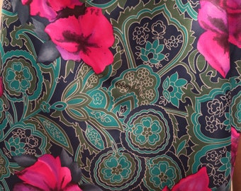John Kaldor pink and turquoise floral satin
