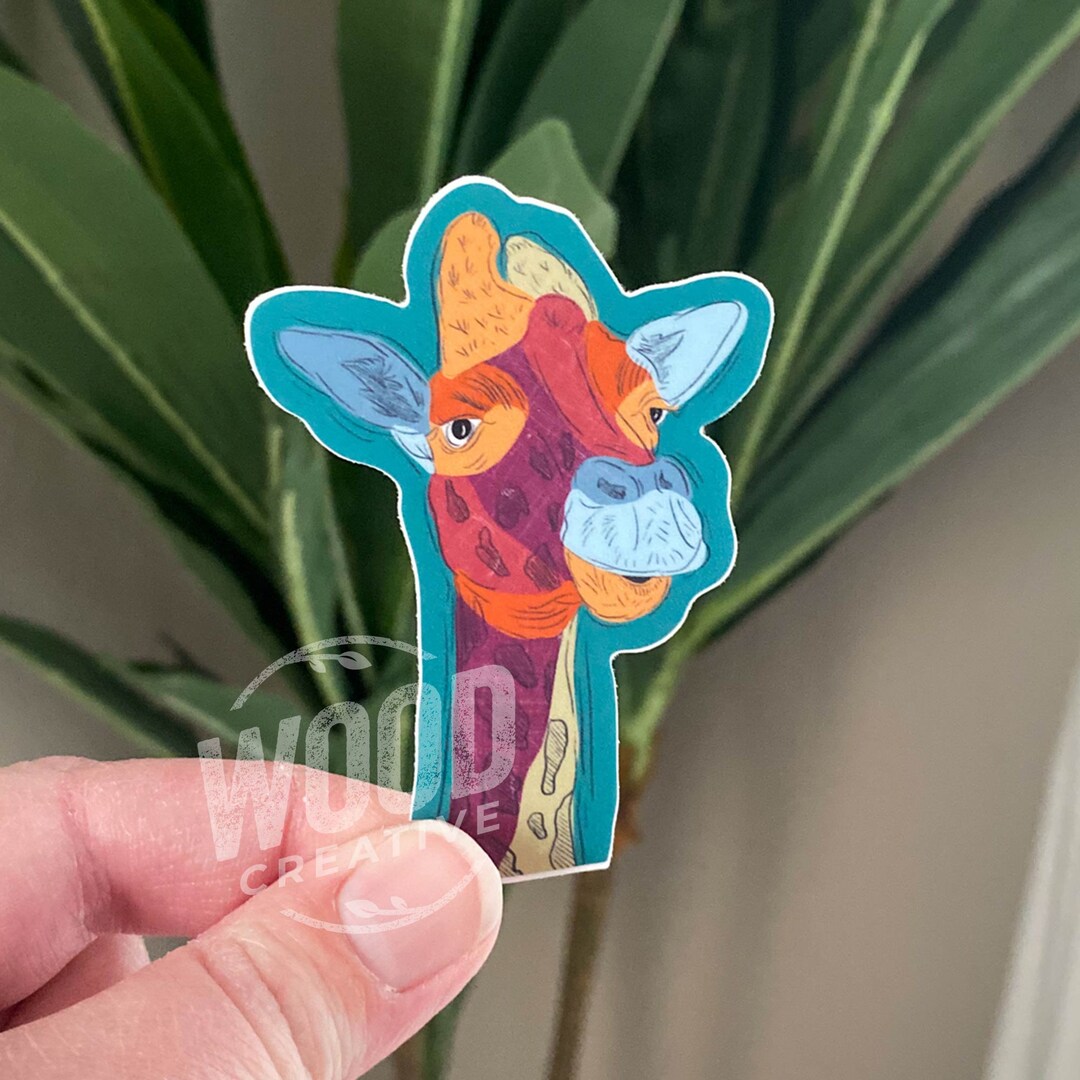 Colorblock Giraffe High Quality Vinyl Sticker Giraffe - Etsy.de