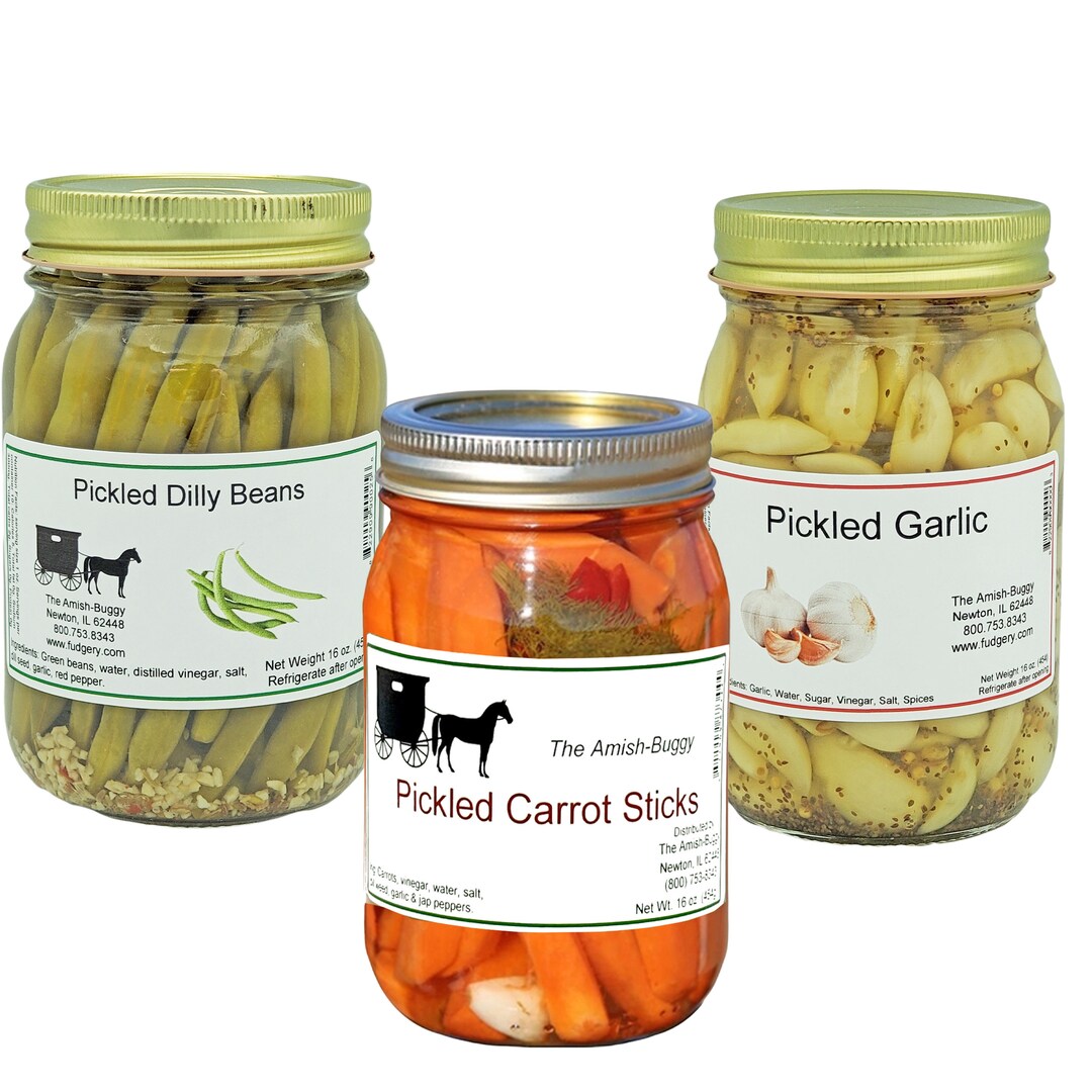 Amish Made Canned Pickled Vegetables 2 Jars per Flavor Etsy