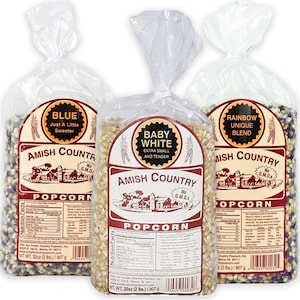 Amish Country Popcorn's full line of gourmet quality, Non-GMO popcorn in 2lb poly bag (2 Count)