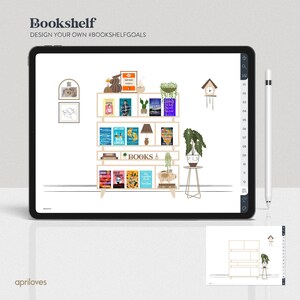 Minimalist Digital Book Journal, Landscape Reading Log for GoodNotes, Book Tracker iPad, Reading Planner, Book Review, Bookworm Bookshelf image 6