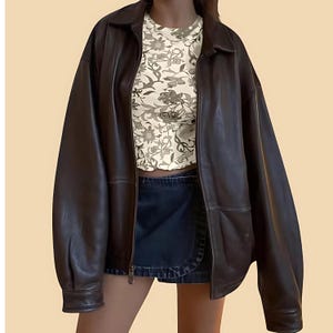 Buy Oversized Leather Bomber Jacket, 90s Leather Bomber Jacket, Y2K Bomber Jacket, Oversized Bomber Jacket, Gift for Her Online in India - Etsy Buy Oversized Leather Bomber Jacket, 90s Leather Bomber Jacket, Y2K Bomber Jacket, Oversized Bomber Jacket, Gift for Her Online in India - Etsy