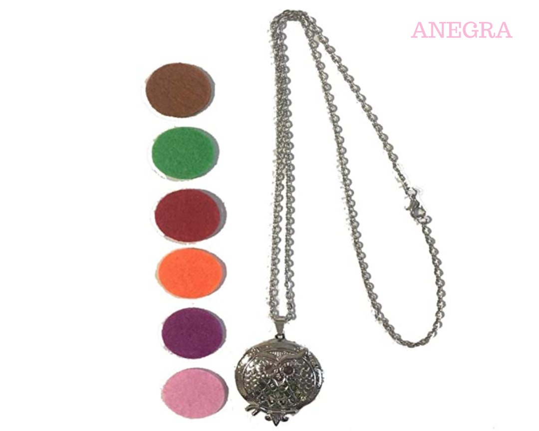 Essential Oil Aromatherapy Diffuser Owl Pendant Locket Necklace