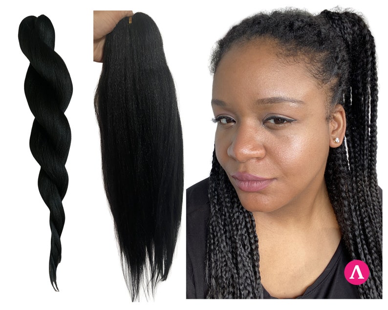 Pre Stretched Braiding Hair Color 1B Black 100g Jumbo Etsy