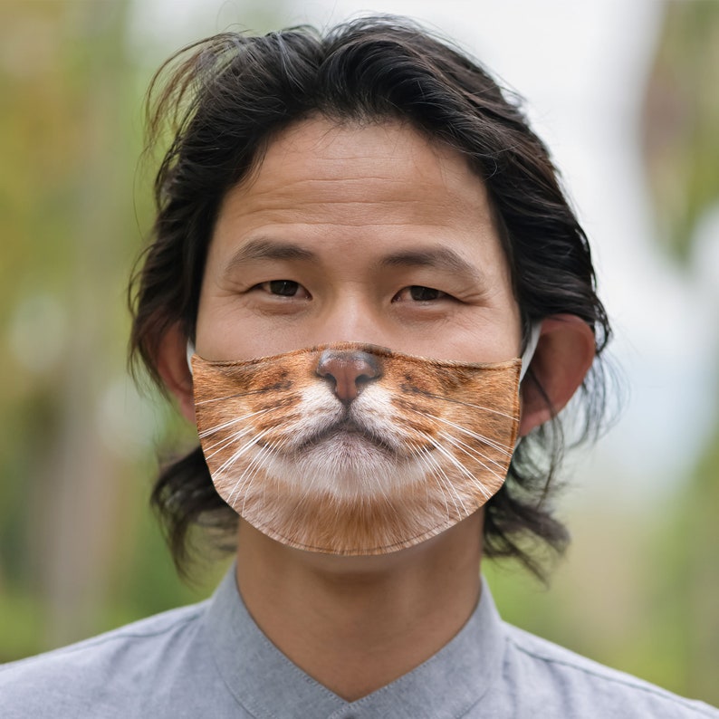 Cat face mask washable cat lover carbon filter facemask Etsy