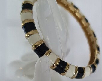gold and blue vintage stunning beautifully made Bangle bracelet tort shell bling