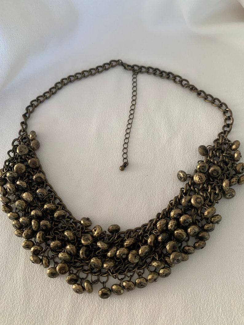 Necklace Brass chain link bib