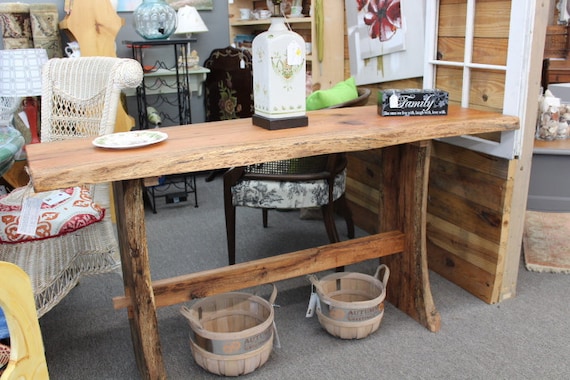 This Beautiful Live Edge Red Oak Foyer Table Would Look Etsy