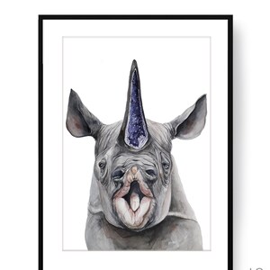 ART PRINT- Rhino Drawing-Rhino Art-Rhino Picture-Rhino Illustration-Scandinavian style deco