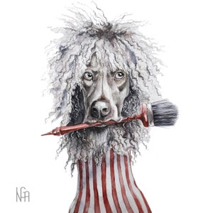 ART PRINT- Poodle Dog Watercolor Art-Dog painting-Cute animal Artwork-Poodle Illustration-Artistic Dog-Scandinavian style decor