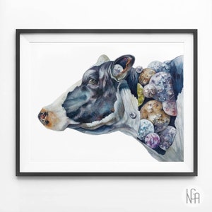 ORIGINAL ART-  Cow portrait, Cow Painting