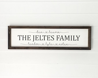 Personalized Family Name Sign | Farmhouse Wall Decor