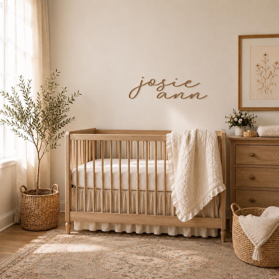 Nursery Name Sign | Personalized Wooden Name Sign | Heirloom Nursery Decor | Above Crib De