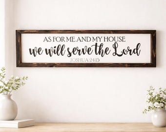 Joshua 24:15 Scripture Sign | Farmhouse Style Decor