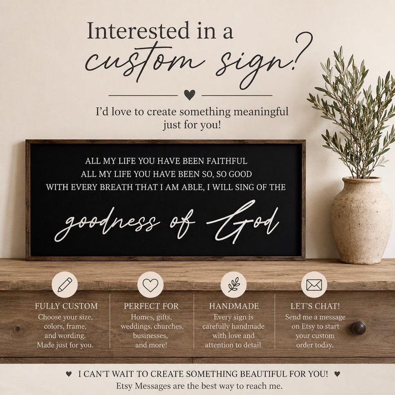 Goodness of God Wood Sign, Modern Farmhouse Christian Wall Decor ...