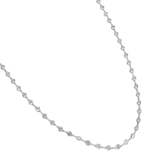 CZ Diamond by the Yard / 36" 4MM Sterling Silver by the Yard Necklace / Cubic Zirconia Necklace / Layer Necklace / CZ Necklace Gift Ideas