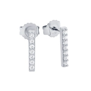 Boucles d’oreilles CZ Bar / Boucles d’oreilles à barres verticales en argent sterling avec Pave CZ / CZ Idées cadeaux / Clous de barre délicats / Clous cubiques en zircone