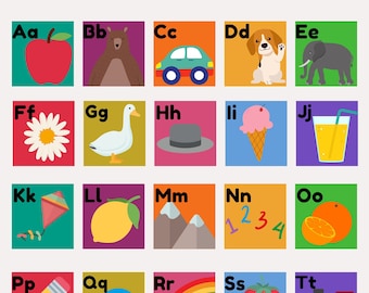 Cute Picture Alphabet Object Print for Babies/Toddlers/Children
