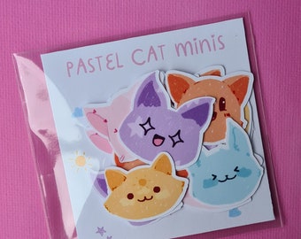 Pastell Katzen Mini Sticker Pack (15 Sticker)