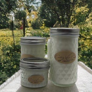 Unscented Wooden Wick Candle, Coconut Apricot Wax, Crackling Wick, Unscented Candle, Dye Free Candle, Scent Free Candle, Hand Crafted Candle