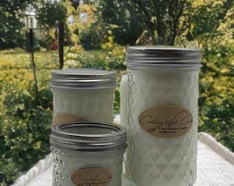 Unscented Wooden Wick Candle, Coconut Apricot Wax, Crackling Wick, Unscented Candle, Dye Free Candle, Scent Free Candle, Hand Crafted Candle