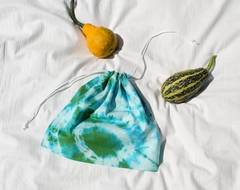 Tie dye Drawstring bag, Fruit and Vegetable zero waste bag